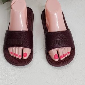 Puma Burgundy Slide Sandals